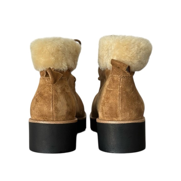 NEW EILEEN FISHER Kenille Sport Suede Lace-Up Wedge Bootie in Syrup Size 8.5 - Picture 4 of 8